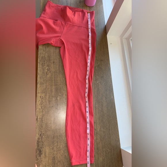 Lululemon Wunder Under 7/8 Leggings Coral Pink Size 6 - Picture 5 of 7